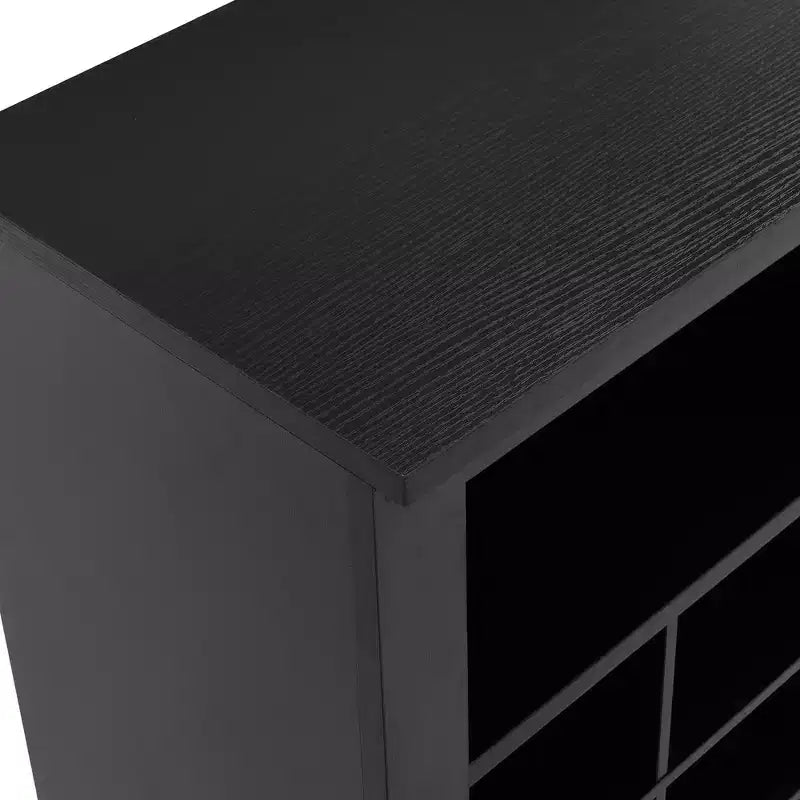Whisen Rustic Shoe Storage Cabinet, Entryway Shoe Rack with 24-Shoe Cubby Console and Curved Base