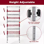 BestMassage 5-Tier Wire Shelf Unit Metal Shelving with Stable Base for Organizing Books Toys Clothes Kitchenware in Home Garage Office