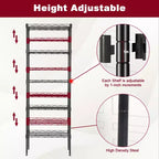 BestMassage 5-Tier Wire Shelf Unit Metal Shelving with Stable Base for Organizing Books Toys Clothes Kitchenware in Home Garage Office