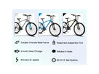 BAMCBASE Agave Mountain Bike, MTB per uomo e donna con 21 velocità, telaio in acciaio ad alta resistenza, freno a V, bicicletta hardtail per adulti