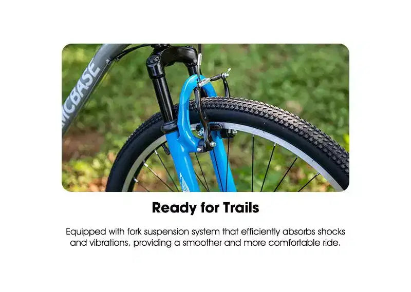 BAMCBASE Agave Mountain Bike, MTB per uomo e donna con 21 velocità, telaio in acciaio ad alta resistenza, freno a V, bicicletta hardtail per adulti
