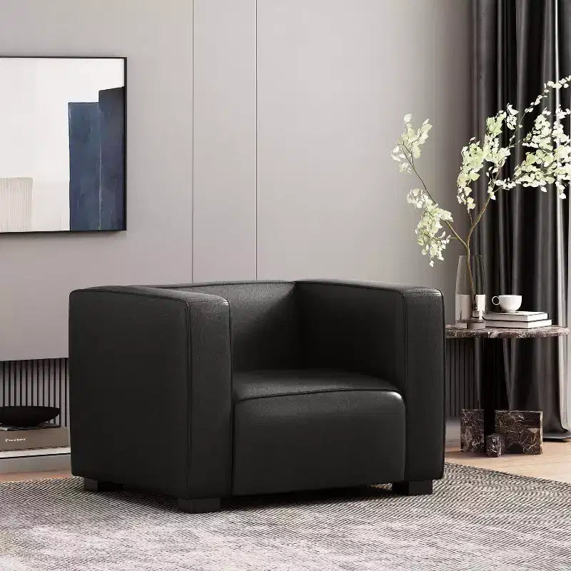 GDFStudio Minkler Contemporary Faux Leather Club Chair
