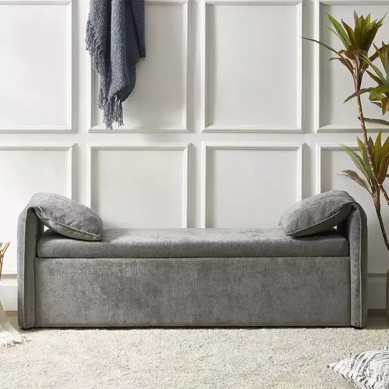 Rafael Storage Bench with Pillows Designed to Resemble Elephant Ears|ART OF LIVING DESIGNS