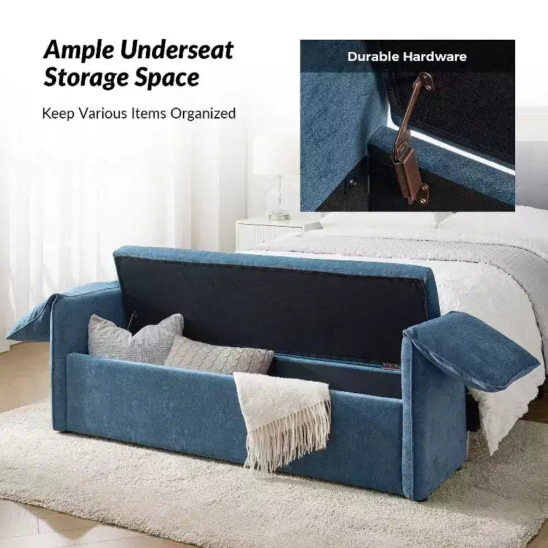 Rafael Storage Bench with Pillows Designed to Resemble Elephant Ears|ART OF LIVING DESIGNS