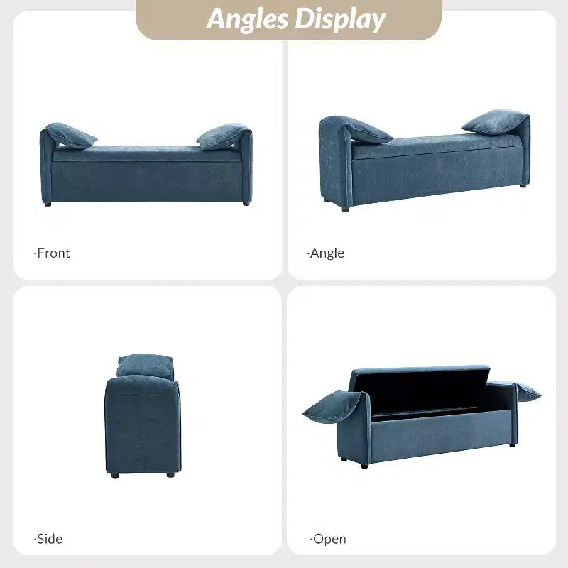 Rafael Storage Bench with Pillows Designed to Resemble Elephant Ears|ART OF LIVING DESIGNS