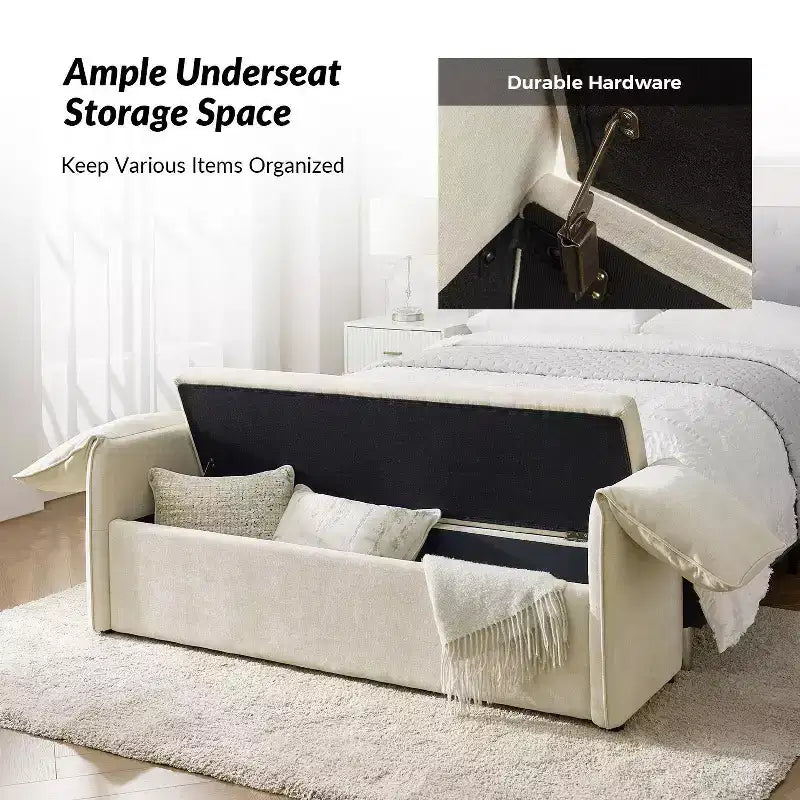 Rafael Storage Bench with Pillows Designed to Resemble Elephant Ears|ART OF LIVING DESIGNS