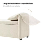 Rafael Storage Bench with Pillows Designed to Resemble Elephant Ears|ART OF LIVING DESIGNS