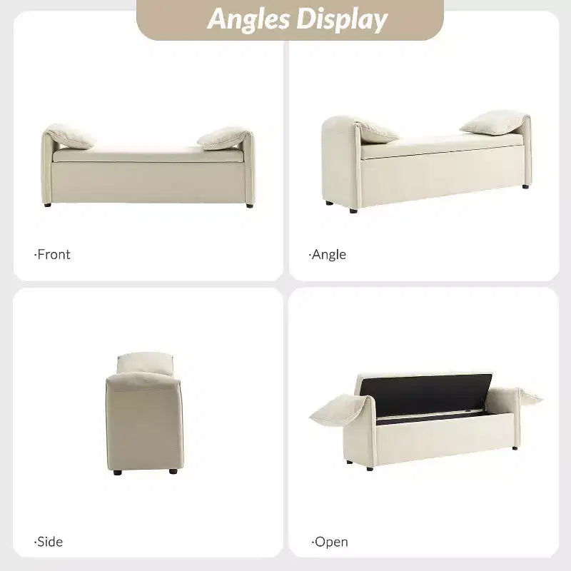 Rafael Storage Bench with Pillows Designed to Resemble Elephant Ears|ART OF LIVING DESIGNS
