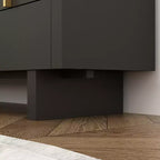 Famapy Eight Drawer Horizontal Dresser Sophisticated black finish and staggered gold knob design