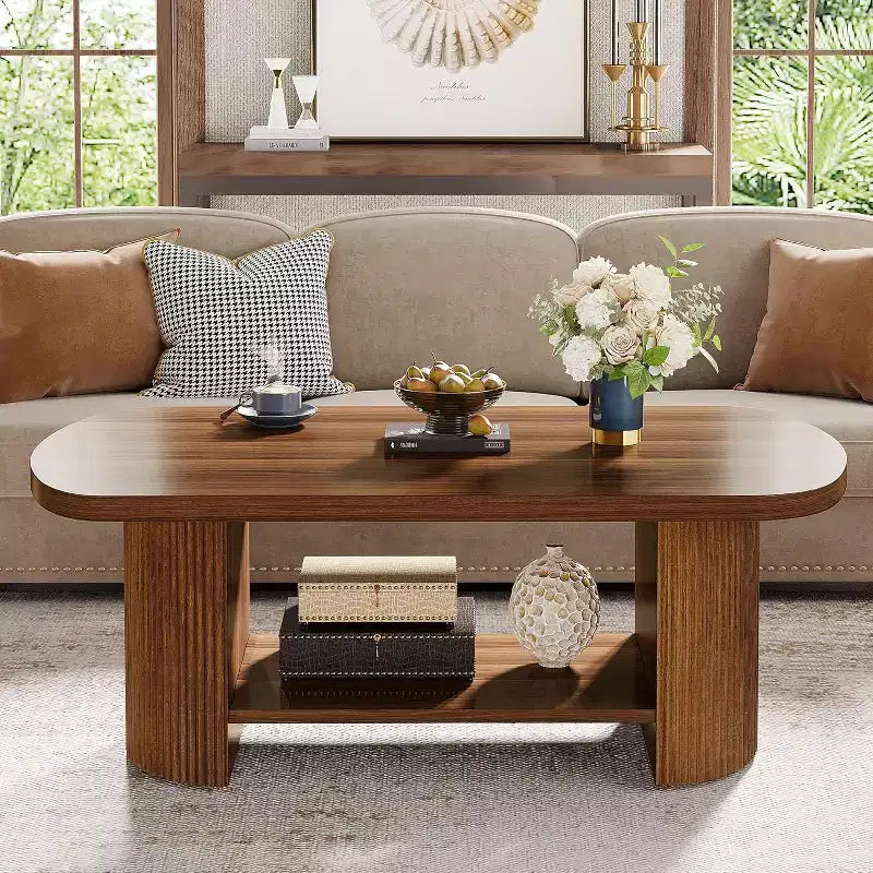 Lantine 2-Tier Oval Coffee Table