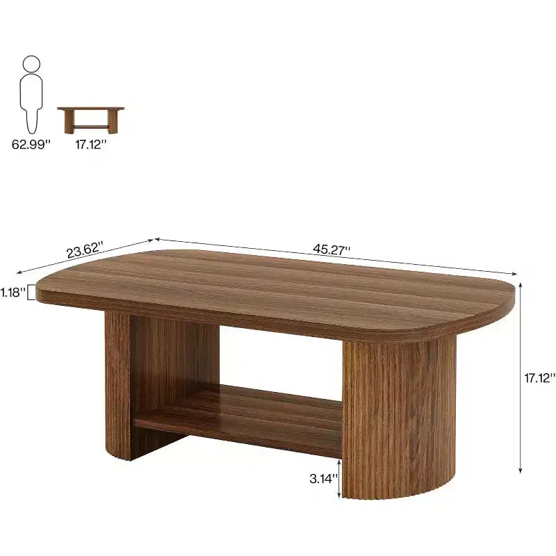 Lantine 2-Tier Oval Coffee Table
