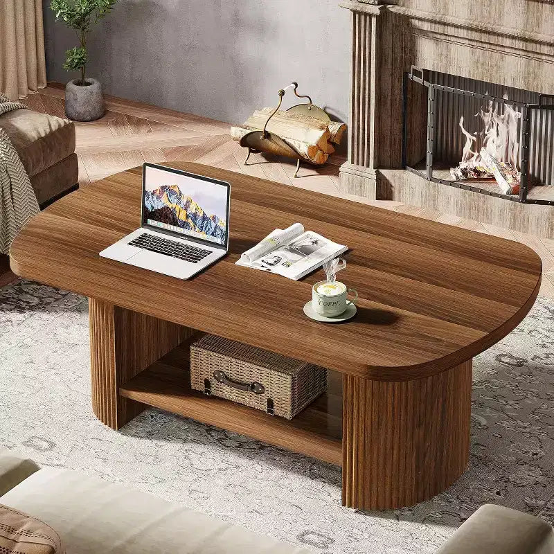 Lantine 2-Tier Oval Coffee Table