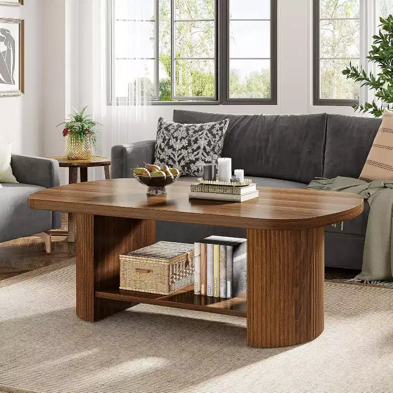 Lantine 2-Tier Oval Coffee Table