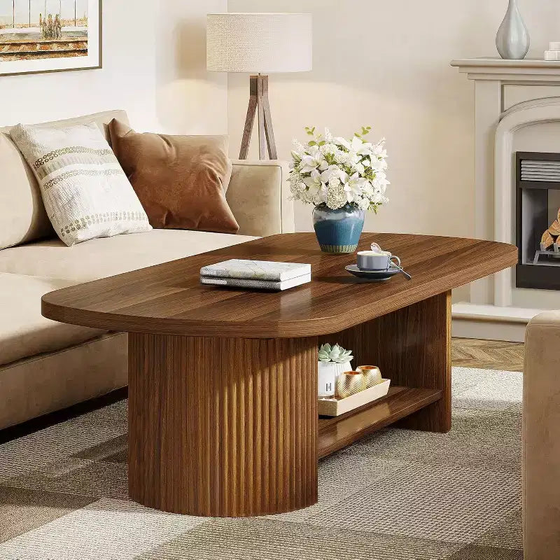 Lantine 2-Tier Oval Coffee Table