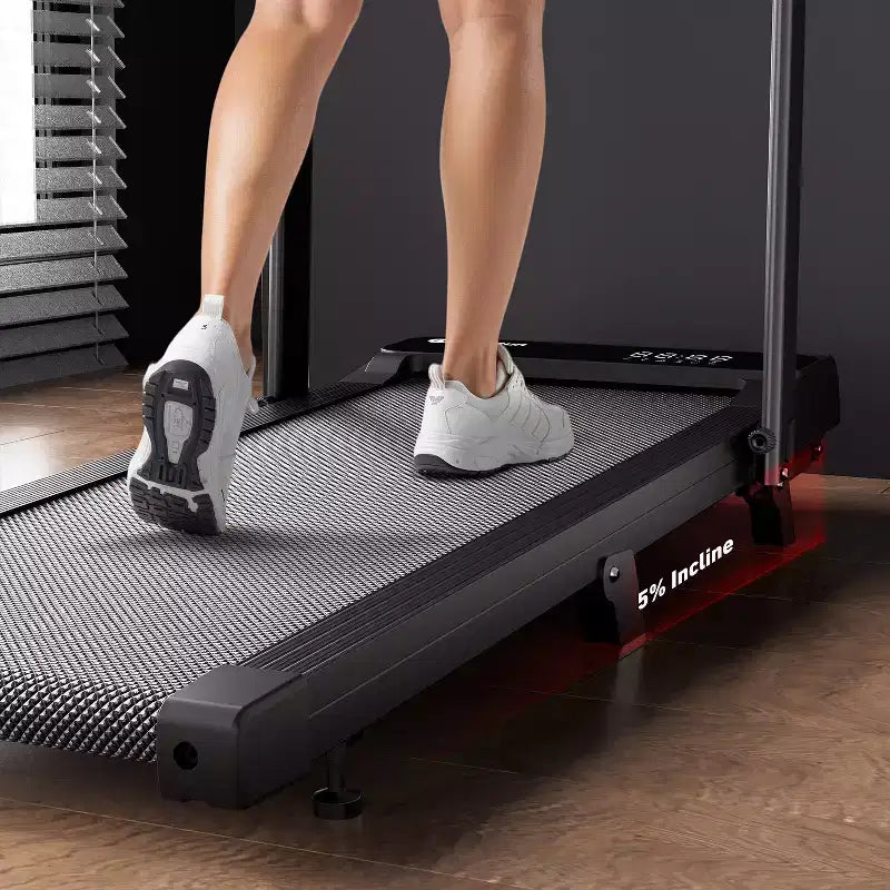 DeerRun A6 Plus 2026 New Slim 2-in-1 Folding Treadmill with 5% Incline, Bluetooth & Remote Control, 300lbs