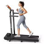 DeerRun A6 Plus 2026 New Slim 2-in-1 Folding Treadmill with 5% Incline, Bluetooth & Remote Control, 300lbs