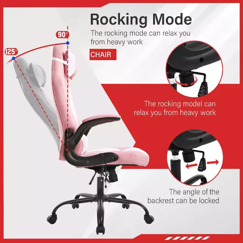 FDW Gaming Chair Office Chair with Lumbar Support PU Leather Video Game Chairs for Adults
