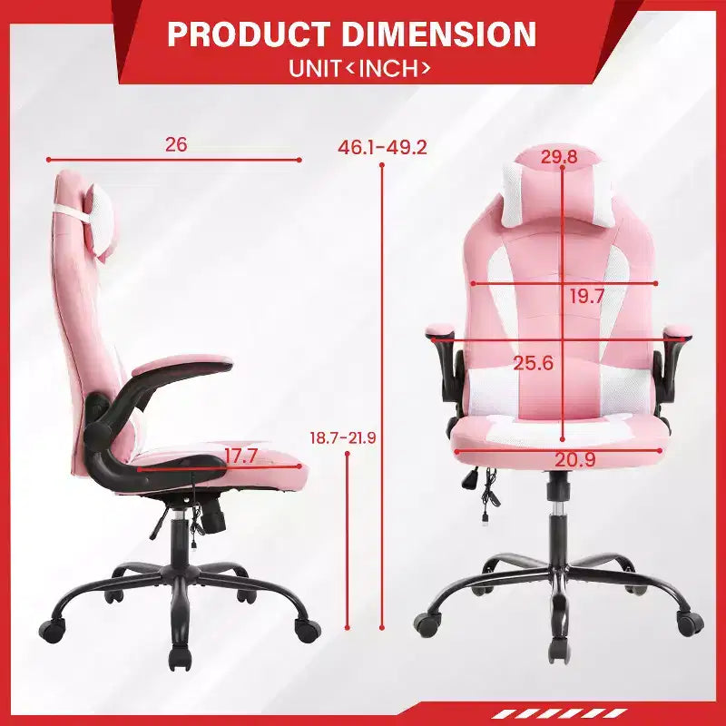 FDW Gaming Chair Office Chair with Lumbar Support PU Leather Video Game Chairs for Adults