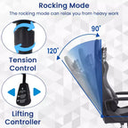 BestMassage Gaming Chair High-Back Office Chair with Lumbar Support Massage Function and PU Leather Rolling Swivel Chair for Adults and Teens