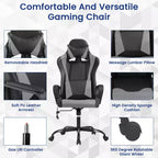 BestMassage Gaming Chair High-Back Office Chair with Lumbar Support Massage Function and PU Leather Rolling Swivel Chair for Adults and Teens