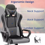 BestMassage Gaming Chair High-Back Office Chair with Lumbar Support Massage Function and PU Leather Rolling Swivel Chair for Adults and Teens
