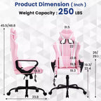 BestMassage Gaming Chair High-Back Office Chair with Lumbar Support Massage Function and PU Leather Rolling Swivel Chair for Adults and Teens