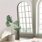 Specchio intero ad arco retto in legno