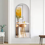 Specchio intero ad arco retto in legno