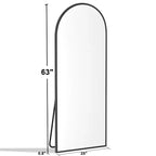 Specchio intero ad arco retto in legno