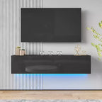 Hommpa 55 Wall Mounted Floating LED TV Stand for TVs Up to 63 with Hidden Storage