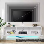 Hommpa 55 Wall Mounted Floating LED TV Stand for TVs Up to 63 with Hidden Storage