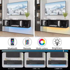 Hommpa 55 Wall Mounted Floating LED TV Stand for TVs Up to 63 with Hidden Storage