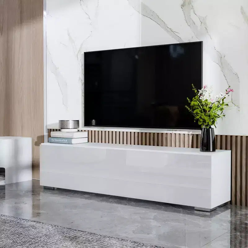 Hommpa 55 Wall Mounted Floating LED TV Stand for TVs Up to 63 with Hidden Storage