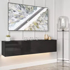 Hommpa 55 Wall Mounted Floating LED TV Stand for TVs Up to 63 with Hidden Storage