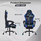 FDW Sedia Gaming Sedia da Scrivania Racing con Poggiapiedi Supporto Lombare Poggiatesta Braccioli Sedia Girevole Regolabile per PC Gamer