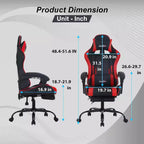 FDW Sedia Gaming Sedia da Scrivania Racing con Poggiapiedi Supporto Lombare Poggiatesta Braccioli Sedia Girevole Regolabile per PC Gamer