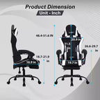 FDW Sedia Gaming Sedia da Scrivania Racing con Poggiapiedi Supporto Lombare Poggiatesta Braccioli Sedia Girevole Regolabile per PC Gamer
