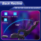 FDW Sedia Gaming Sedia da Scrivania Racing con Poggiapiedi Supporto Lombare Poggiatesta Braccioli Sedia Girevole Regolabile per PC Gamer