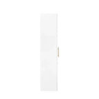 43W Multifunctional Kitchen Pantry Storage Cabinet Pantry Organizer with Pull-out Multi-tier Storage Shelf and 4 Doors, White-ModernLuxe