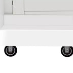 43W Multifunctional Kitchen Pantry Storage Cabinet Pantry Organizer with Pull-out Multi-tier Storage Shelf and 4 Doors, White-ModernLuxe