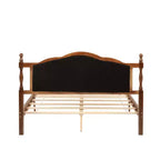 Whisen Queen Pine wooden Bed with Upholstered Headboard and Panel Footboard