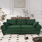 Divano Curvo Moderno, Divano con Schienale Imbottito con 2 Cuscini Decorativi, Divano in Velluto a Coste per Soggiorno, Camera da Letto, Appartamento