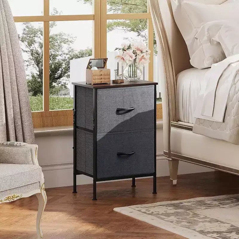 Comodini set da 2, cassettiera a 2 cassetti per camera da letto, tavolino da salotto per camera da letto, dormitorio universitario