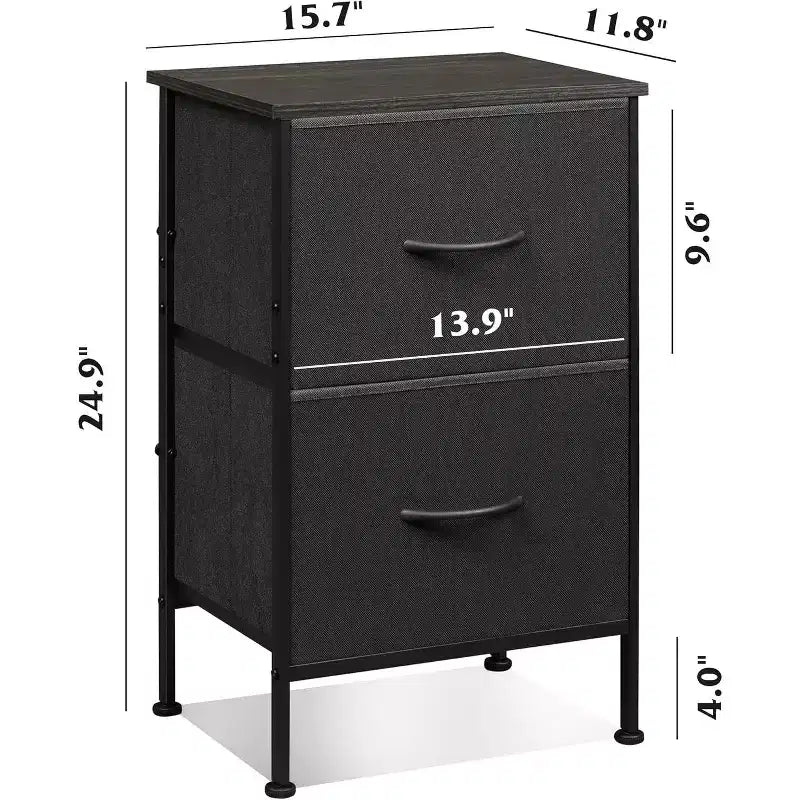 Comodini set da 2, cassettiera a 2 cassetti per camera da letto, tavolino da salotto per camera da letto, dormitorio universitario