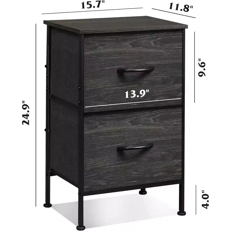 Comodini set da 2, cassettiera a 2 cassetti per camera da letto, tavolino da salotto per camera da letto, dormitorio universitario