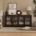 Famapy Sophisticated Deep Brown Accent Cabinet Storage Cabinet: Elegant Storage with Rich Wood Grain Finish