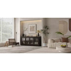 Famapy Sophisticated Deep Brown Accent Cabinet Storage Cabinet: Elegant Storage with Rich Wood Grain Finish