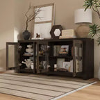 Famapy Sophisticated Deep Brown Accent Cabinet Storage Cabinet: Elegant Storage with Rich Wood Grain Finish