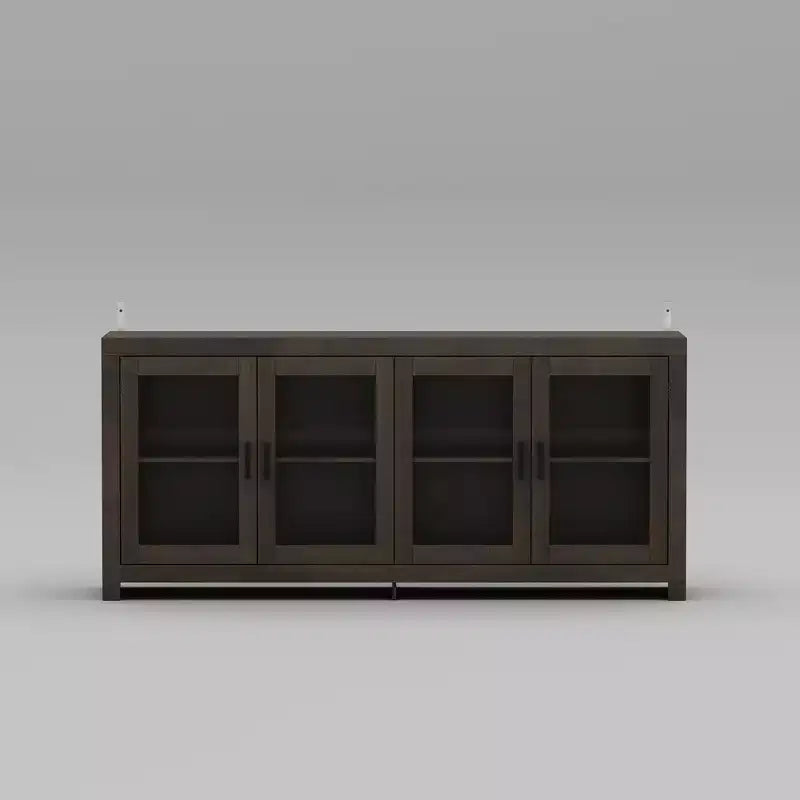Famapy Sophisticated Deep Brown Accent Cabinet Storage Cabinet: Elegant Storage with Rich Wood Grain Finish