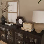 Famapy Sophisticated Deep Brown Accent Cabinet Storage Cabinet: Elegant Storage with Rich Wood Grain Finish